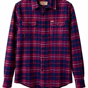Orvis Heavy Flannel Shacket Red Plaid Heavy Shirt Button Up Men's XXL 2XL Camp